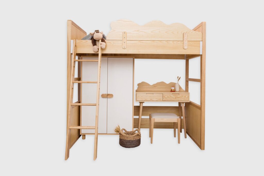 Lion Rock Wooden Loft Bed